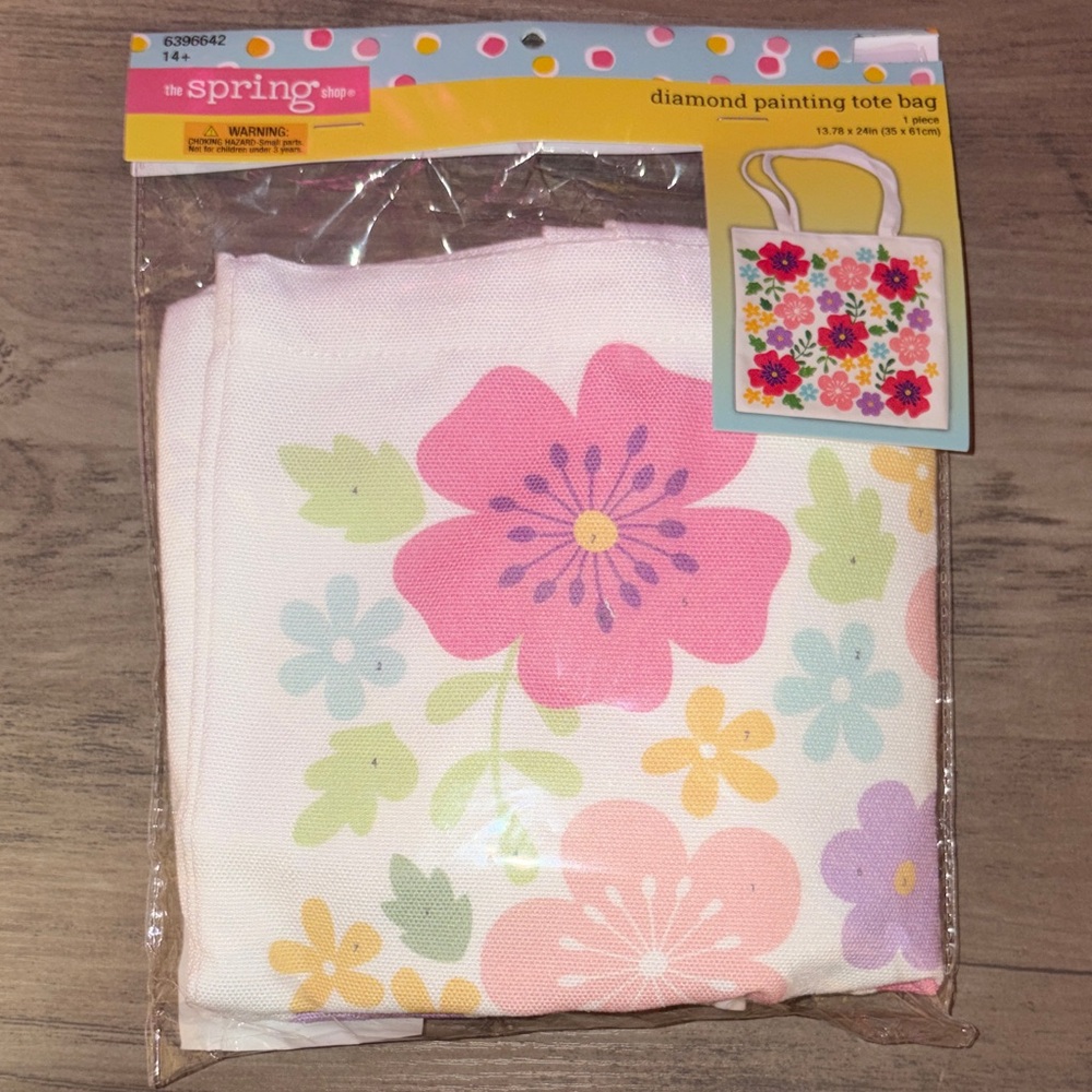 Hobby Lobby Diamond Painting Floral Tote Bag | DIY Craft Kit | NWT